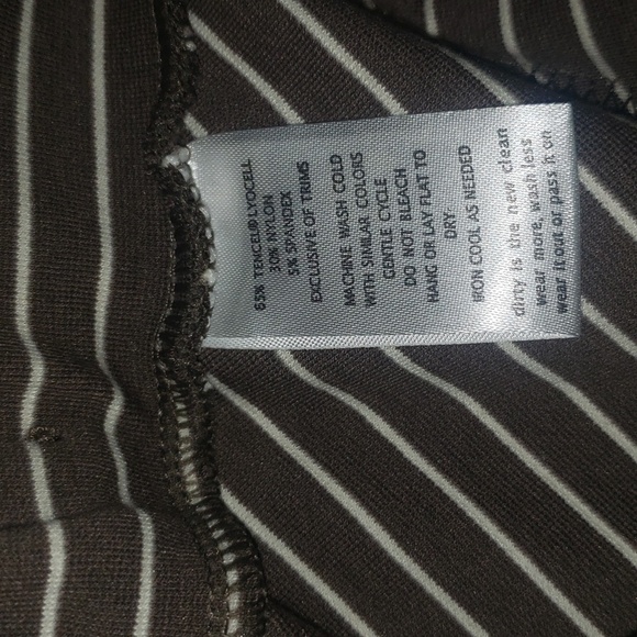 Toad & Co skirt size small horizontal & diagonal stripes brown white str… - Picture 11 of 12